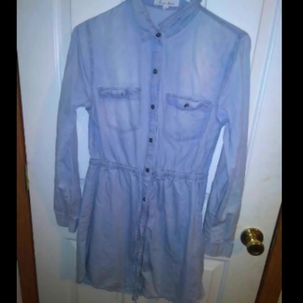 Jean dress, adjustable waist band, Size M